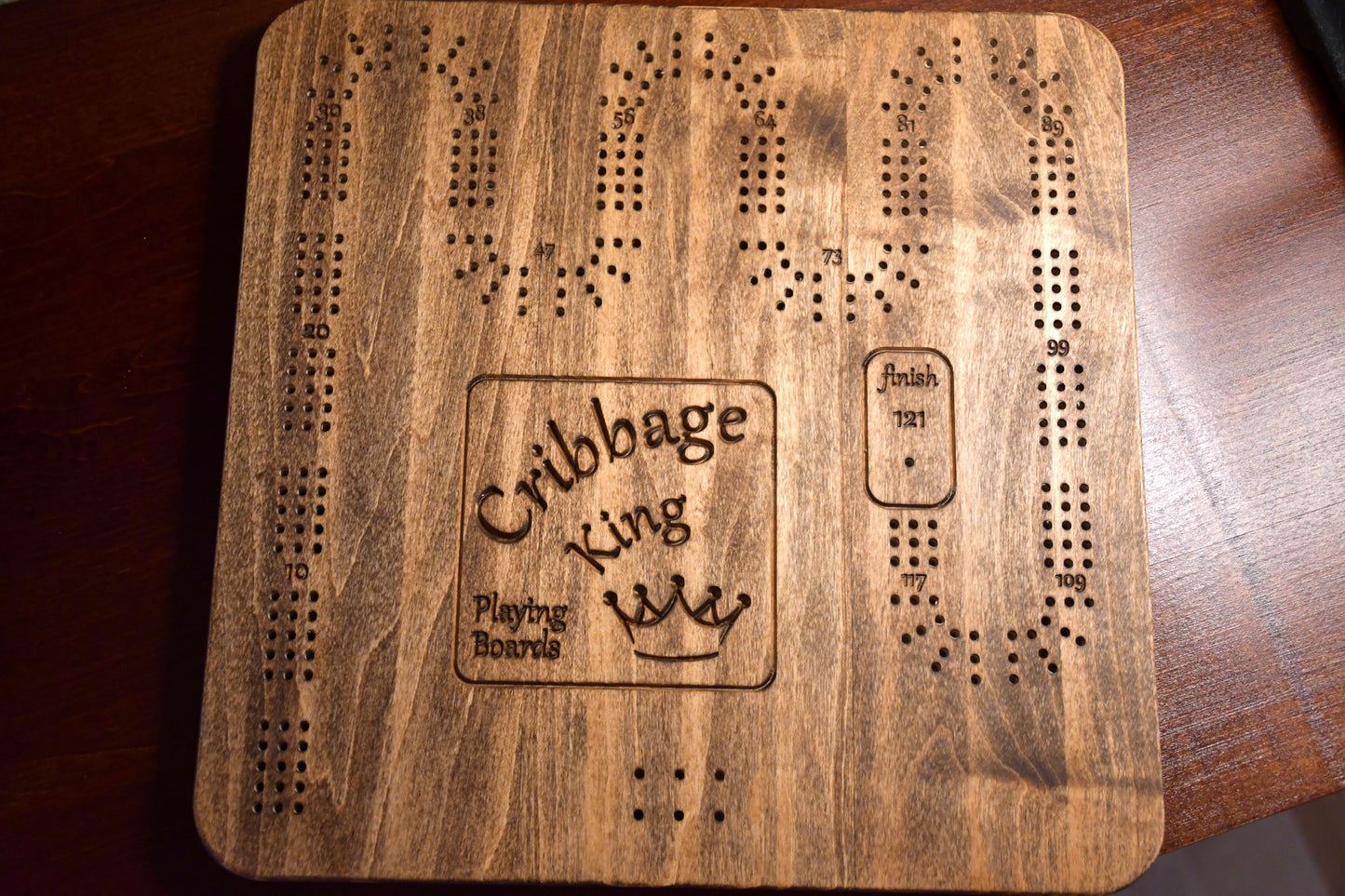 Cribbage King - cribbage board Walnut color