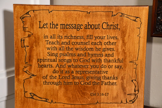 Let the Message about Christ - Col 3:16-17