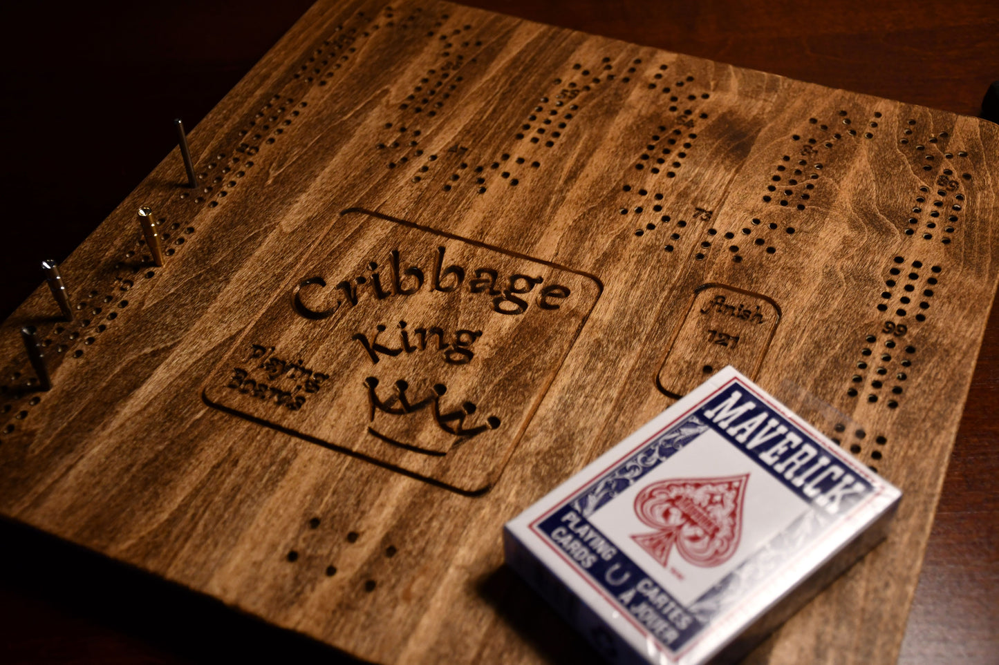 Cribbage King - cribbage board Walnut color